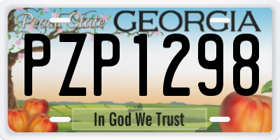 GA license plate PZP1298