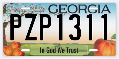 GA license plate PZP1311