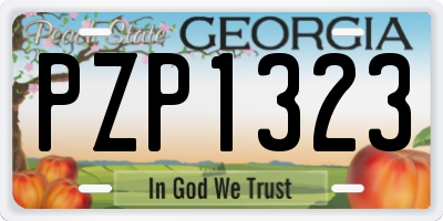 GA license plate PZP1323