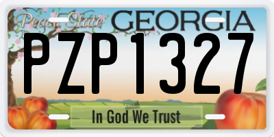 GA license plate PZP1327