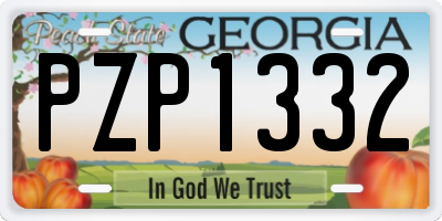 GA license plate PZP1332