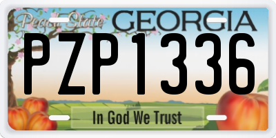 GA license plate PZP1336