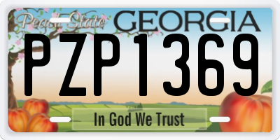 GA license plate PZP1369