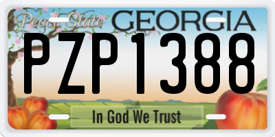 GA license plate PZP1388