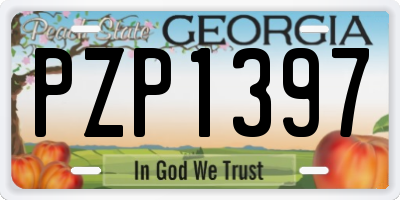 GA license plate PZP1397