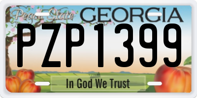 GA license plate PZP1399