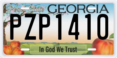 GA license plate PZP1410