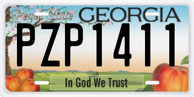 GA license plate PZP1411