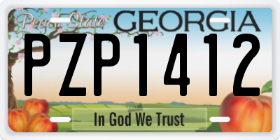 GA license plate PZP1412