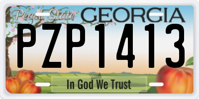 GA license plate PZP1413