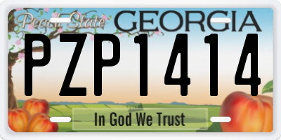 GA license plate PZP1414
