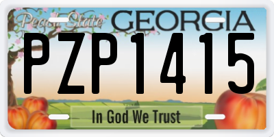 GA license plate PZP1415