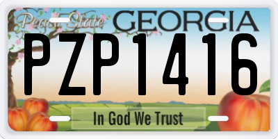 GA license plate PZP1416