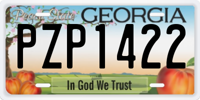 GA license plate PZP1422