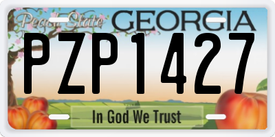 GA license plate PZP1427
