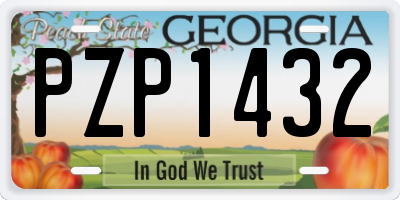 GA license plate PZP1432