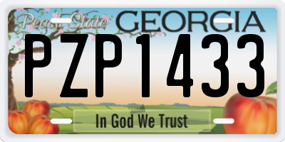 GA license plate PZP1433