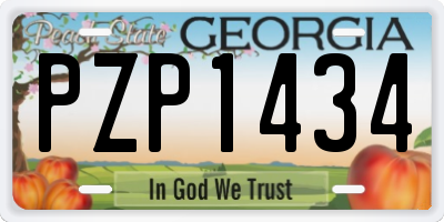 GA license plate PZP1434