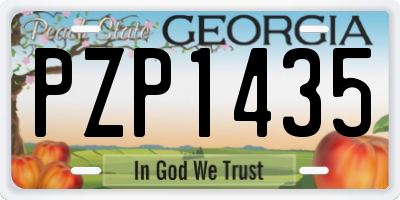 GA license plate PZP1435