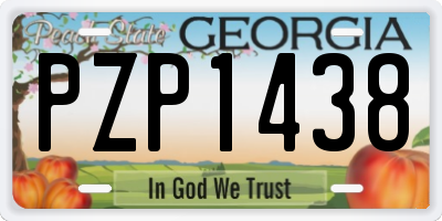 GA license plate PZP1438