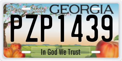 GA license plate PZP1439