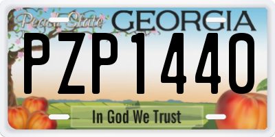 GA license plate PZP1440