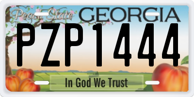 GA license plate PZP1444