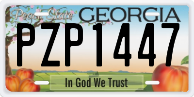 GA license plate PZP1447