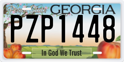 GA license plate PZP1448