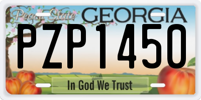GA license plate PZP1450