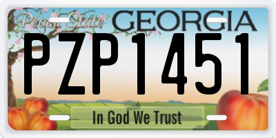 GA license plate PZP1451