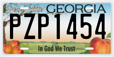 GA license plate PZP1454