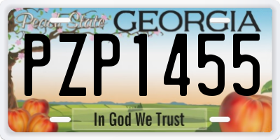 GA license plate PZP1455