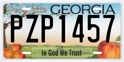 GA license plate PZP1457