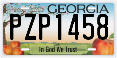 GA license plate PZP1458