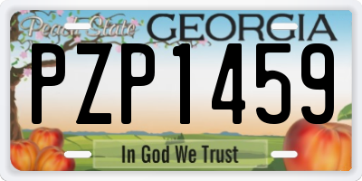 GA license plate PZP1459