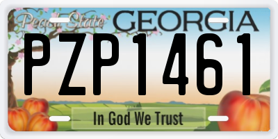 GA license plate PZP1461