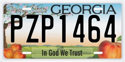 GA license plate PZP1464