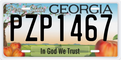 GA license plate PZP1467