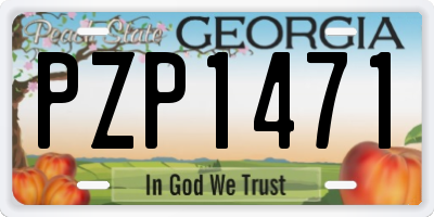 GA license plate PZP1471