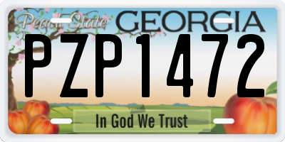 GA license plate PZP1472