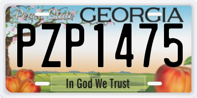 GA license plate PZP1475