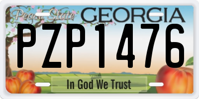 GA license plate PZP1476