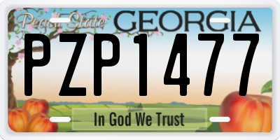 GA license plate PZP1477