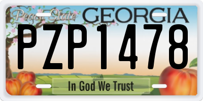 GA license plate PZP1478