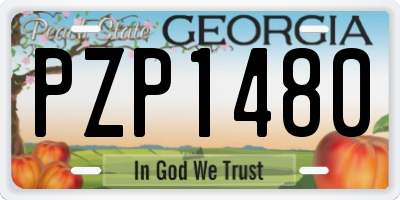 GA license plate PZP1480