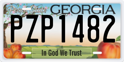 GA license plate PZP1482