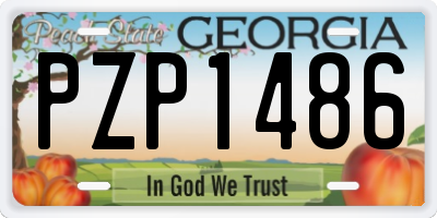 GA license plate PZP1486