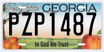 GA license plate PZP1487