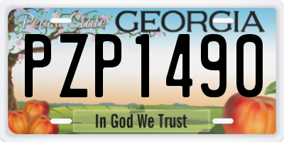 GA license plate PZP1490